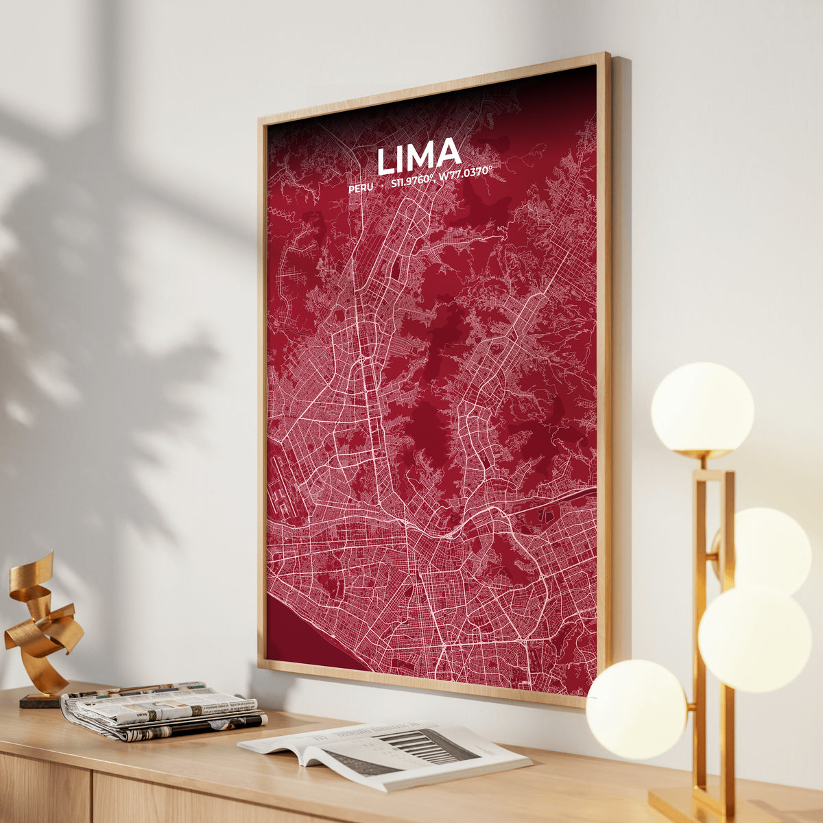 Lima Garnet Map Poster