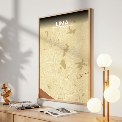 Lima Ember Map Poster