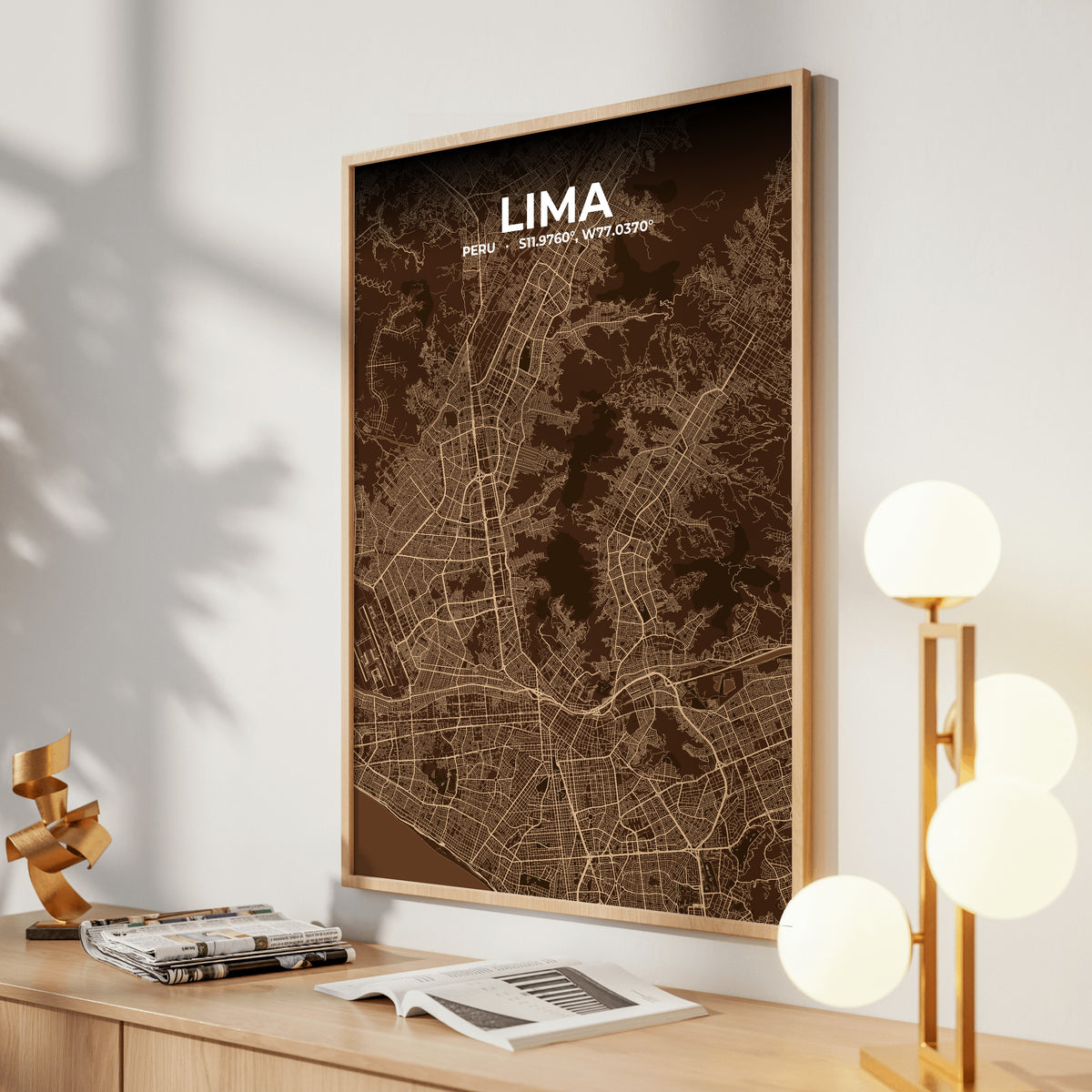 Lima Plum Map Poster