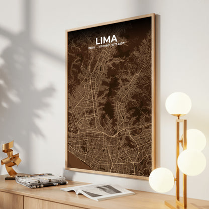 Lima Plum Map Poster