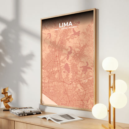 Lima Blush Map Poster