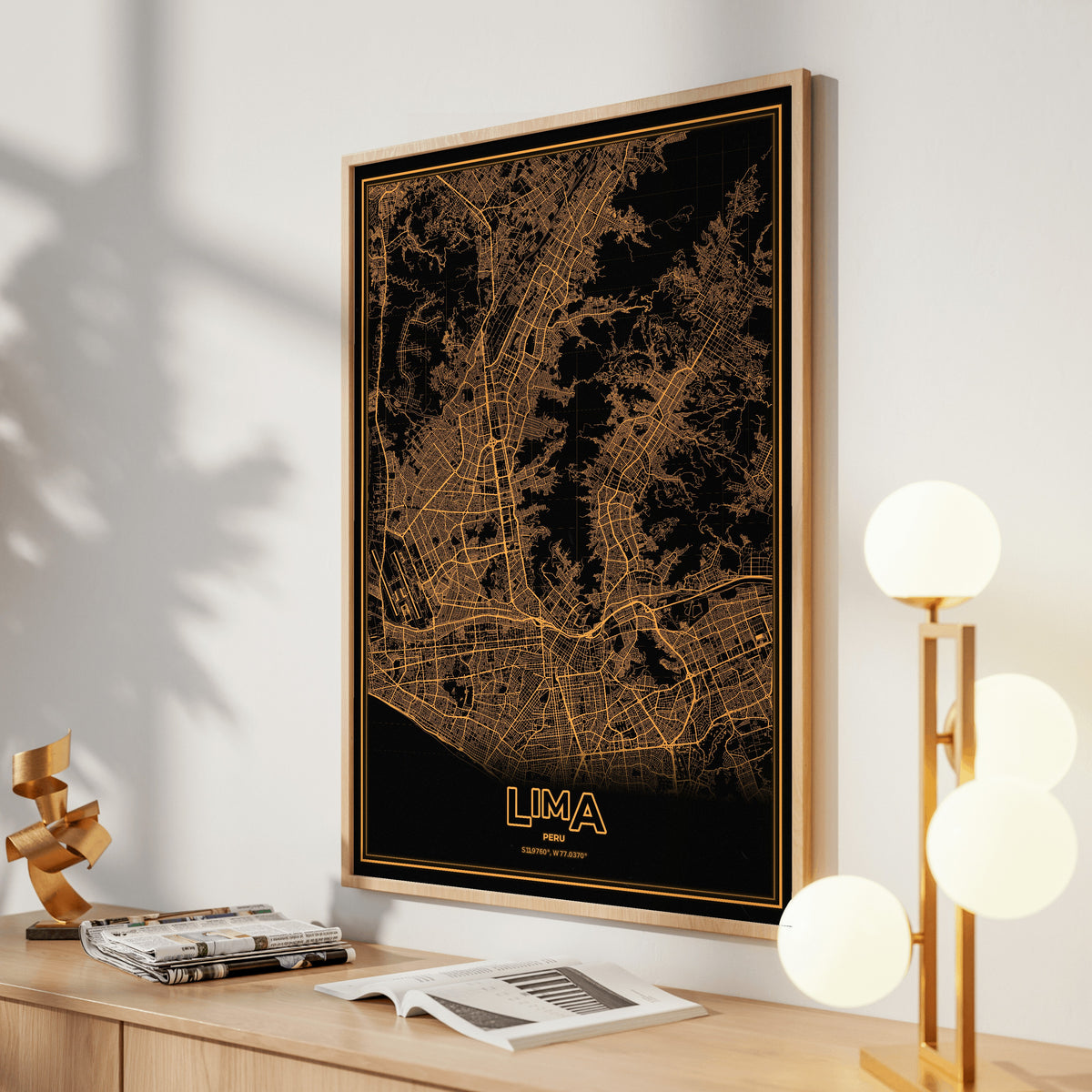 Lima Phosphor Map Poster - Amber CRT