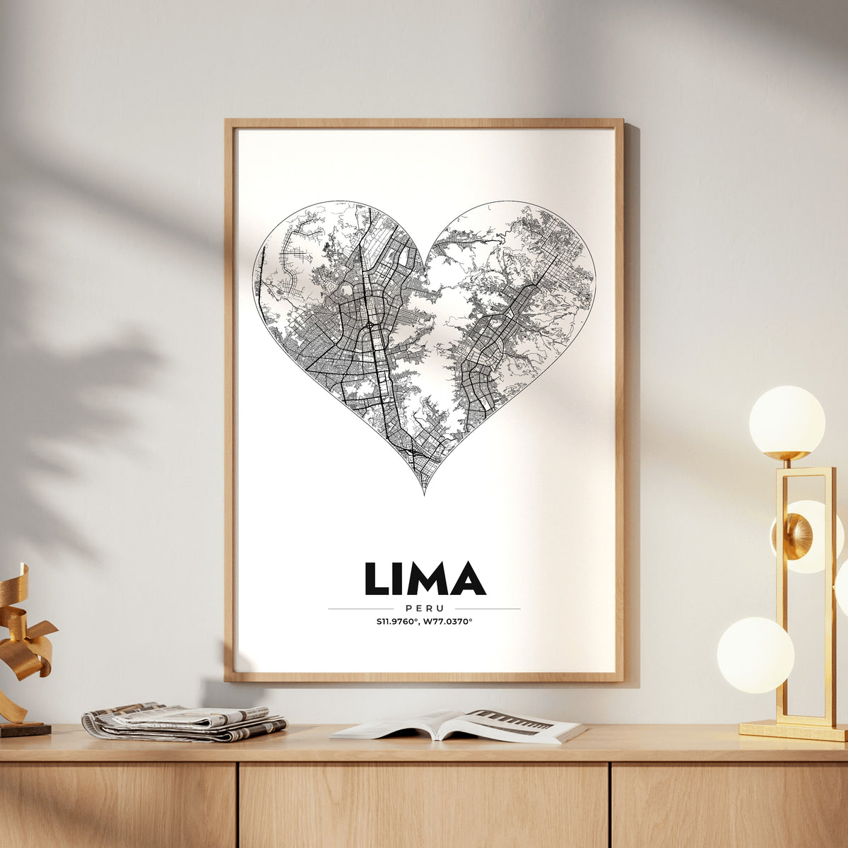 Lima Heart Map Poster