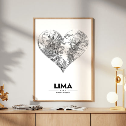 Lima Heart Map Poster