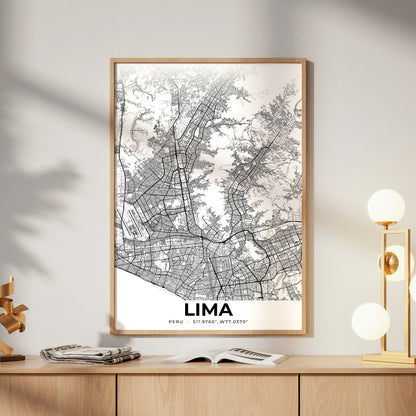 Lima Elegant Map Poster
