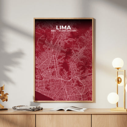 Lima Garnet Map Poster