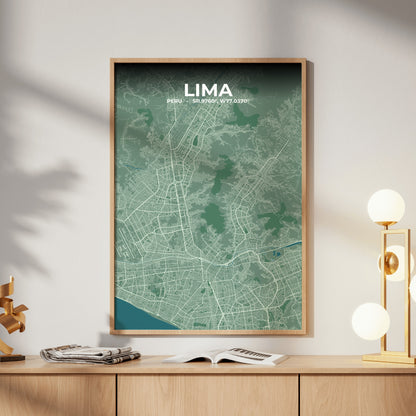 Lima Mist Map Poster