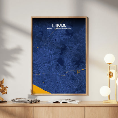 Lima Ink Map Poster