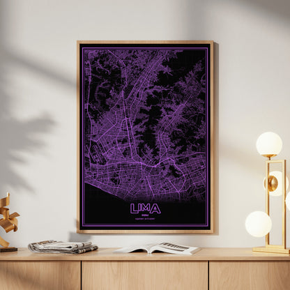 Lima Phosphor Map Poster - EGA Violet