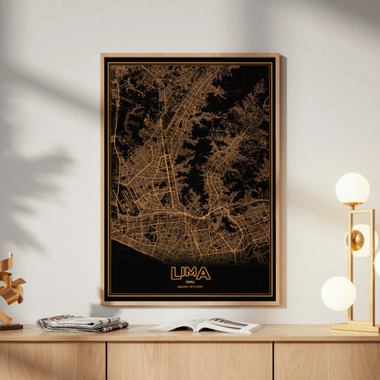 Lima Phosphor Map Poster - Amber CRT