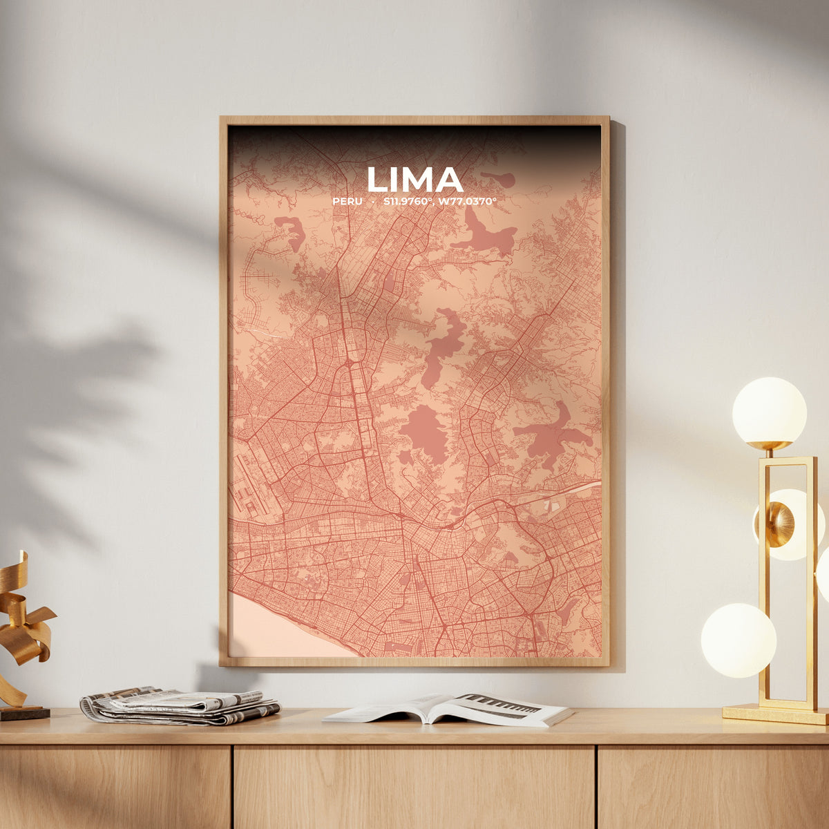 Lima Blush Map Poster
