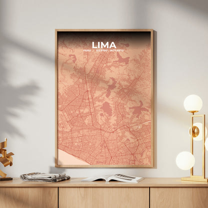 Lima Blush Map Poster