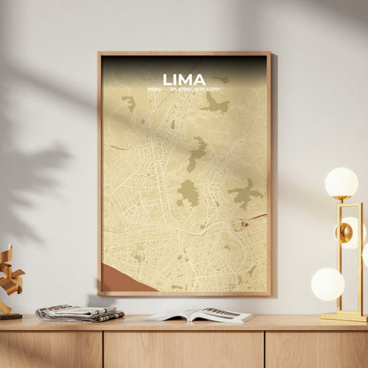 Lima Ember Map Poster