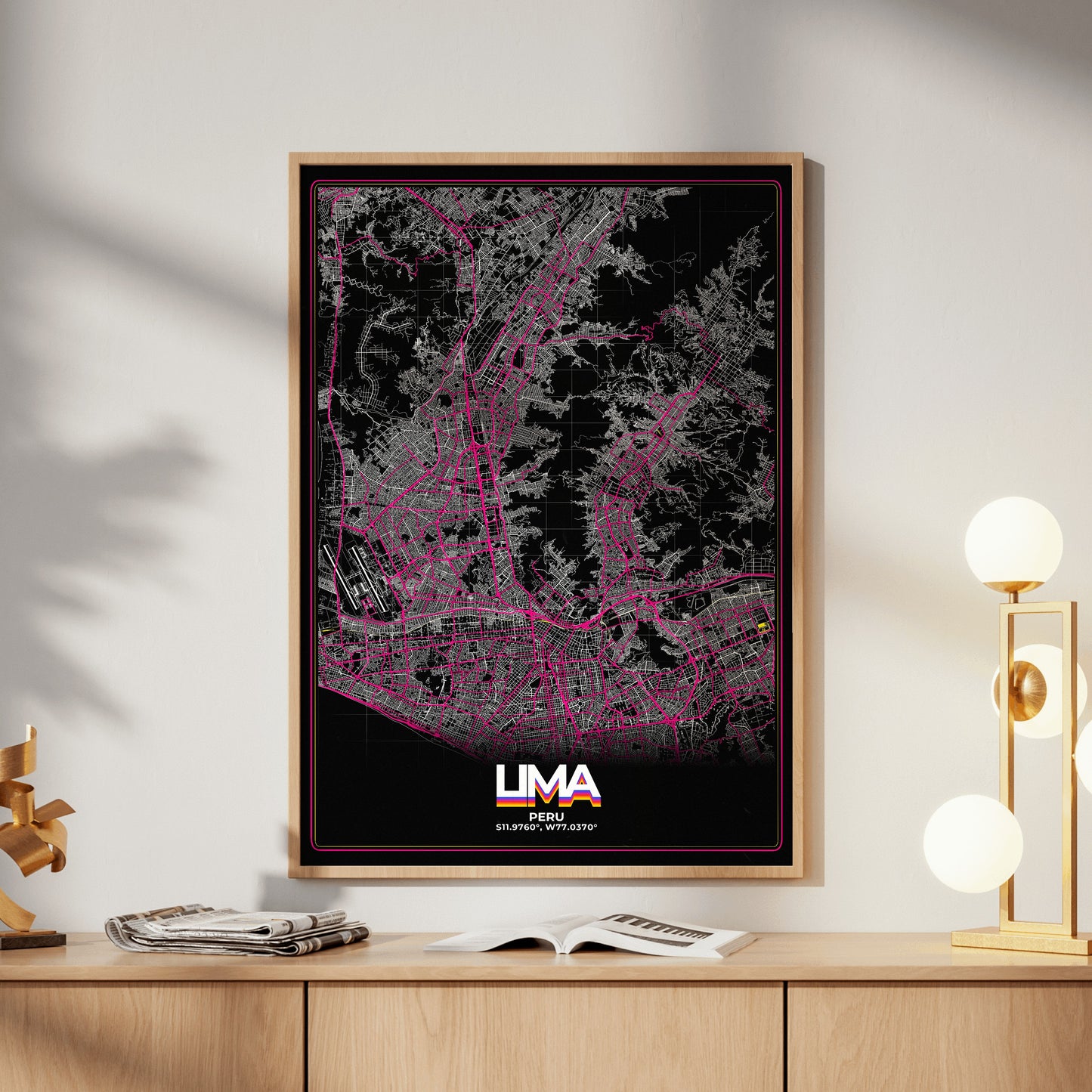 Lima Retro Map Poster
