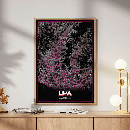 Lima Retro Map Poster