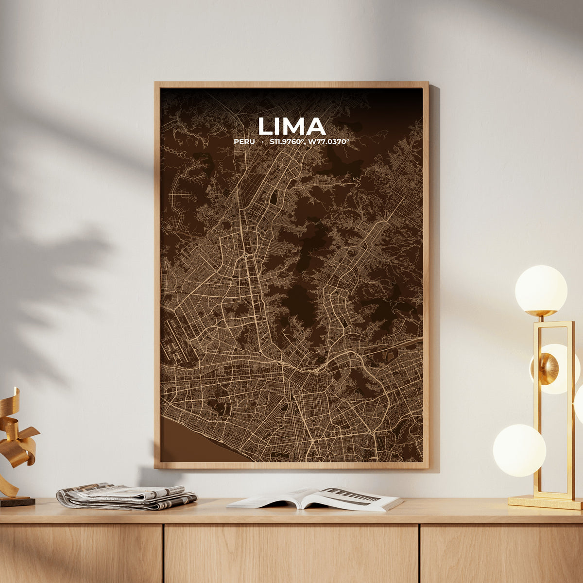 Lima Plum Map Poster