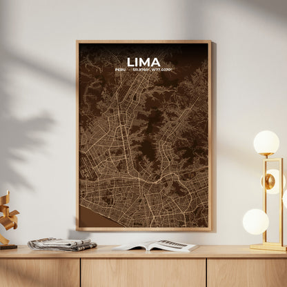 Lima Plum Map Poster