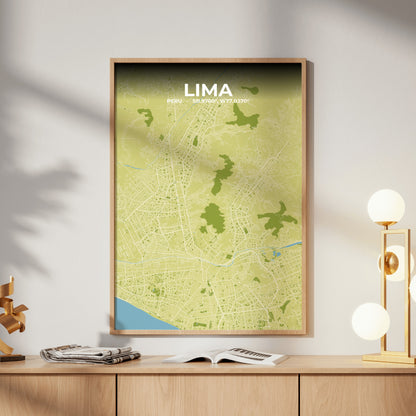 Lima Fern Map Poster
