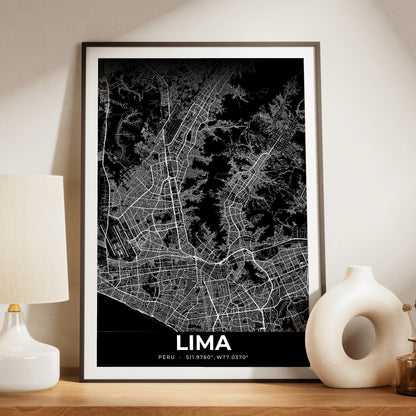 Lima Elegant Map Poster