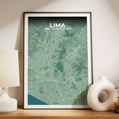 Lima Mist Map Poster