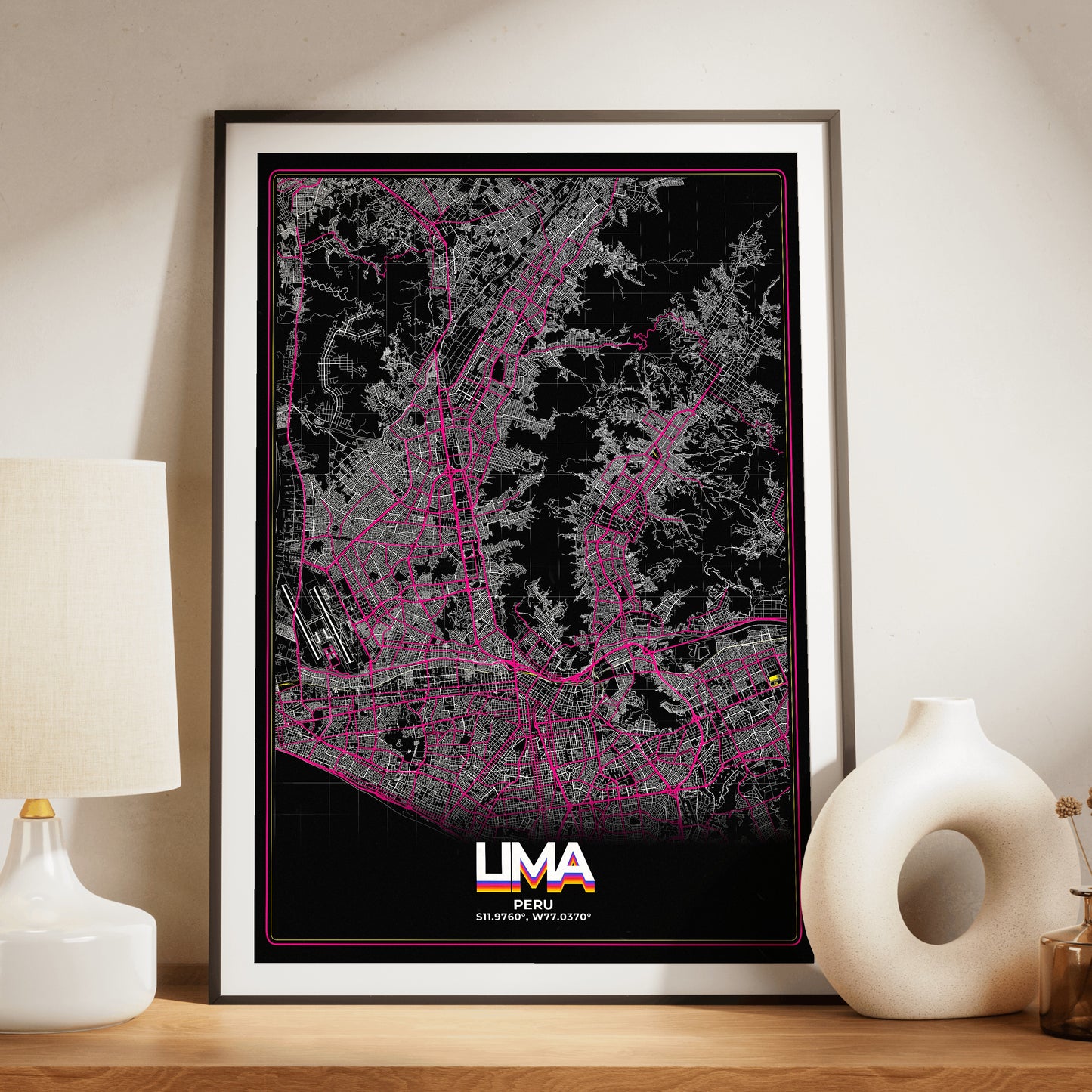 Lima Retro Map Poster