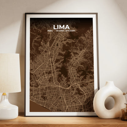 Lima Plum Map Poster