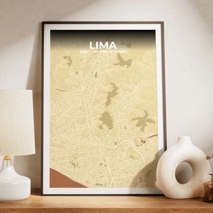Lima Ember Map Poster