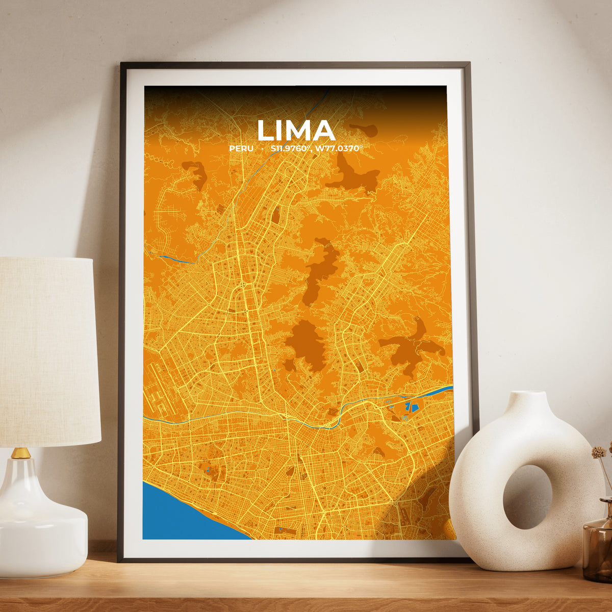 Lima Scorch Map Poster