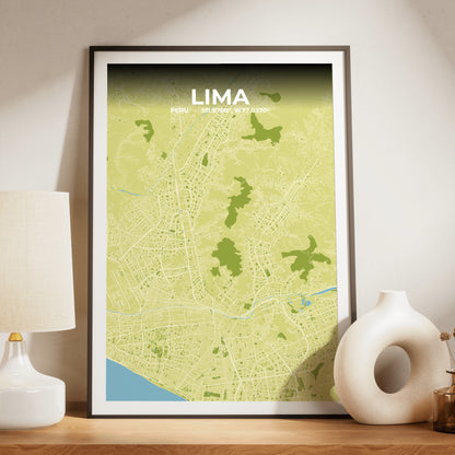 Lima Fern Map Poster
