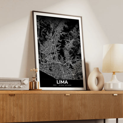 Lima Elegant Map Poster
