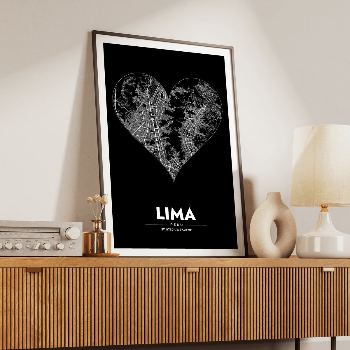 Lima Heart Map Poster