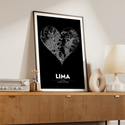 Lima Heart Map Poster