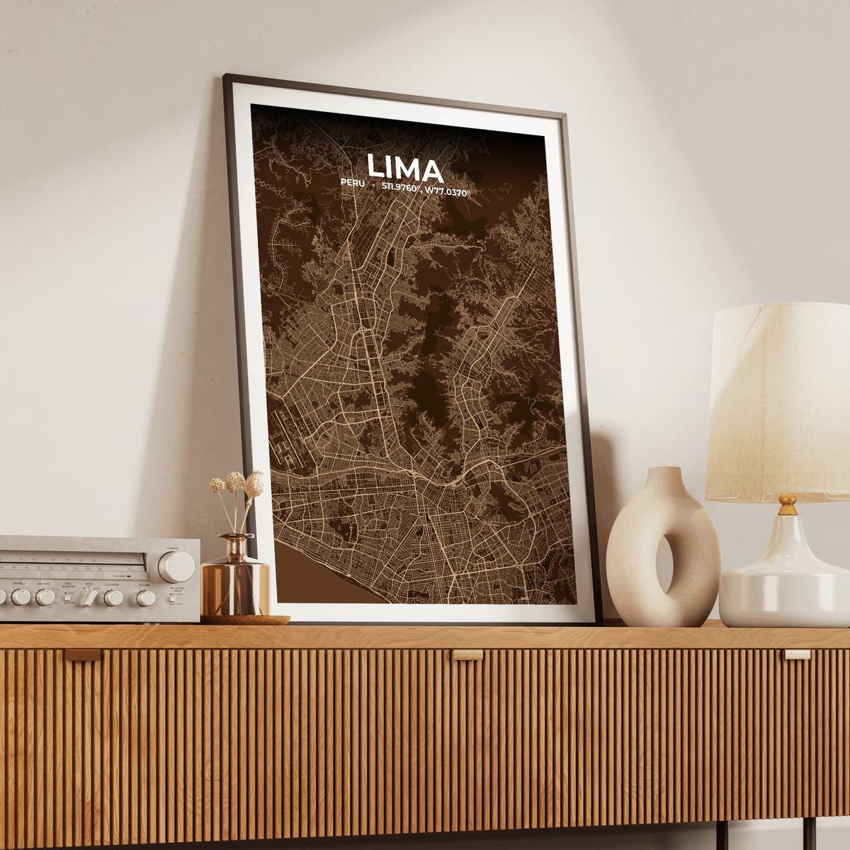 Lima Plum Map Poster