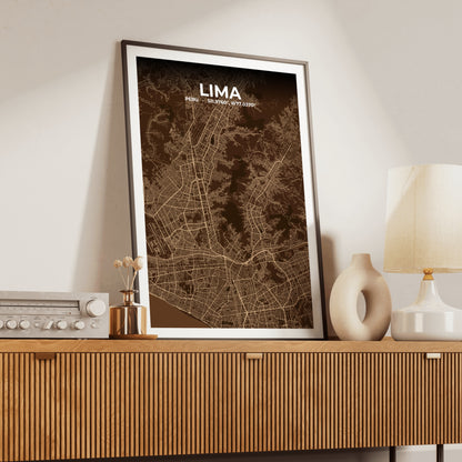 Lima Plum Map Poster