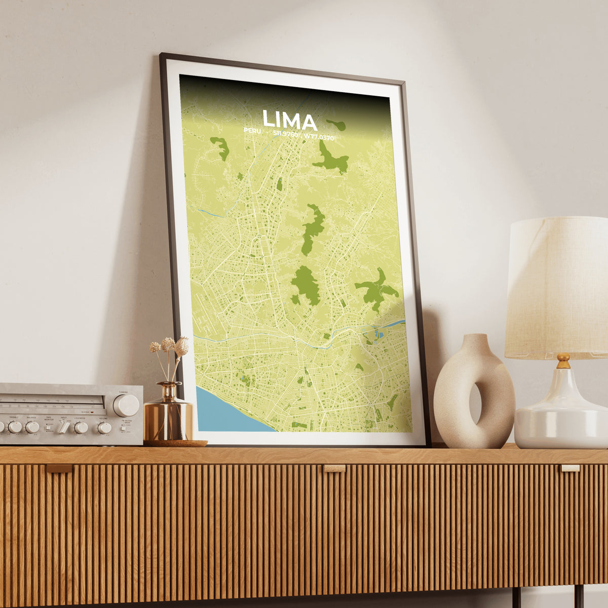 Lima Fern Map Poster