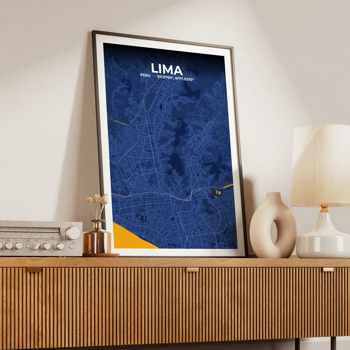 Lima Ink Map Poster