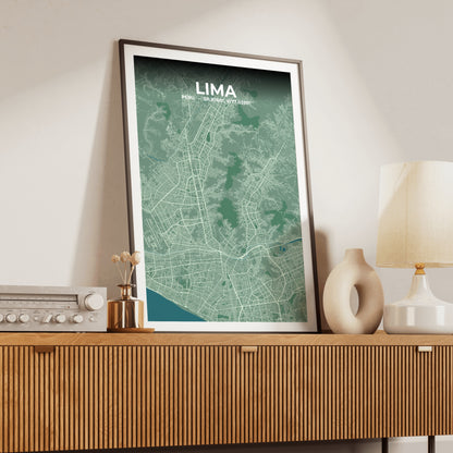 Lima Mist Map Poster