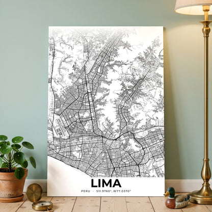 Lima Elegant Map Poster