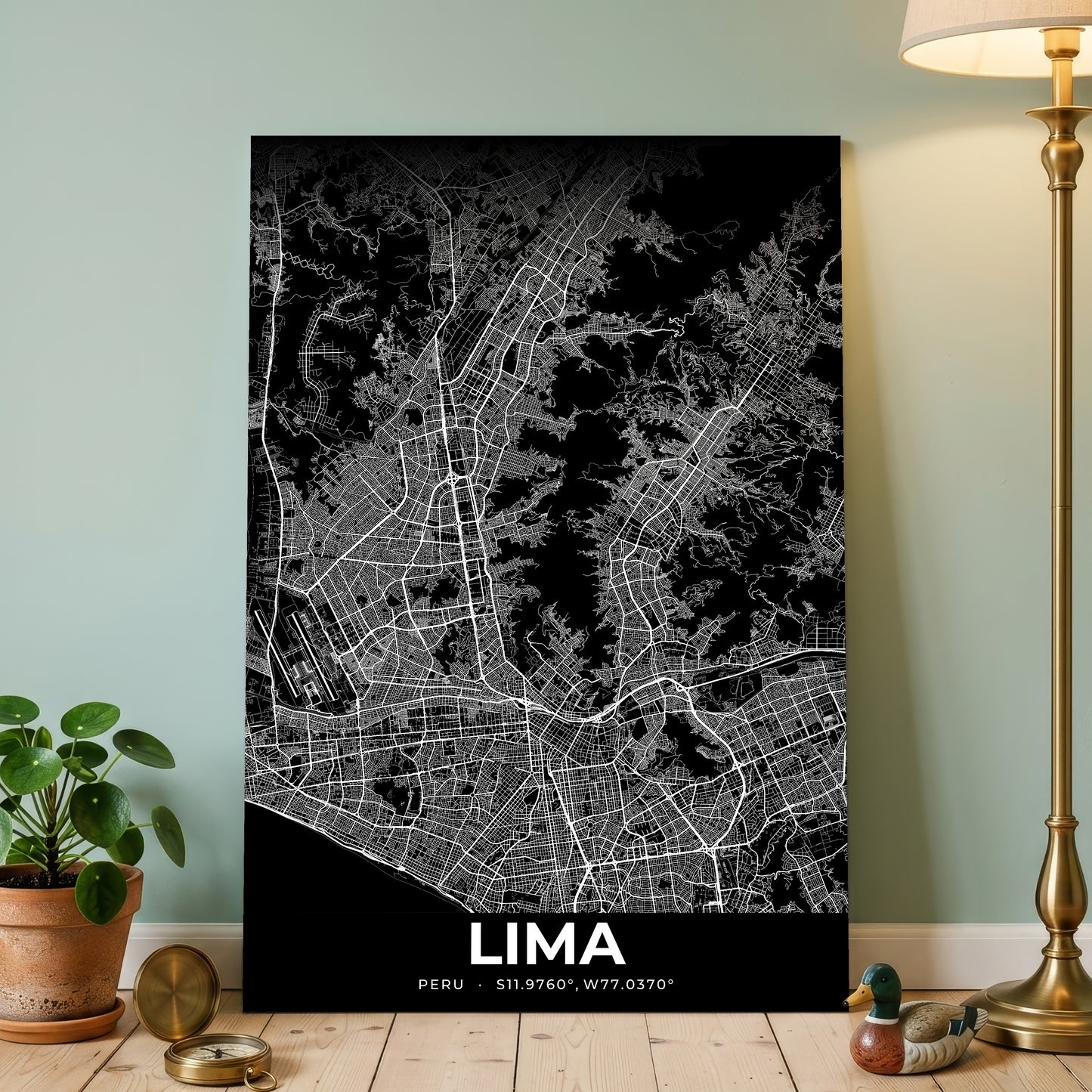 Lima Elegant Map Poster