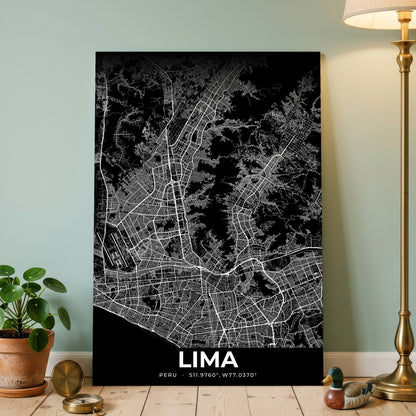 Lima Elegant Map Poster