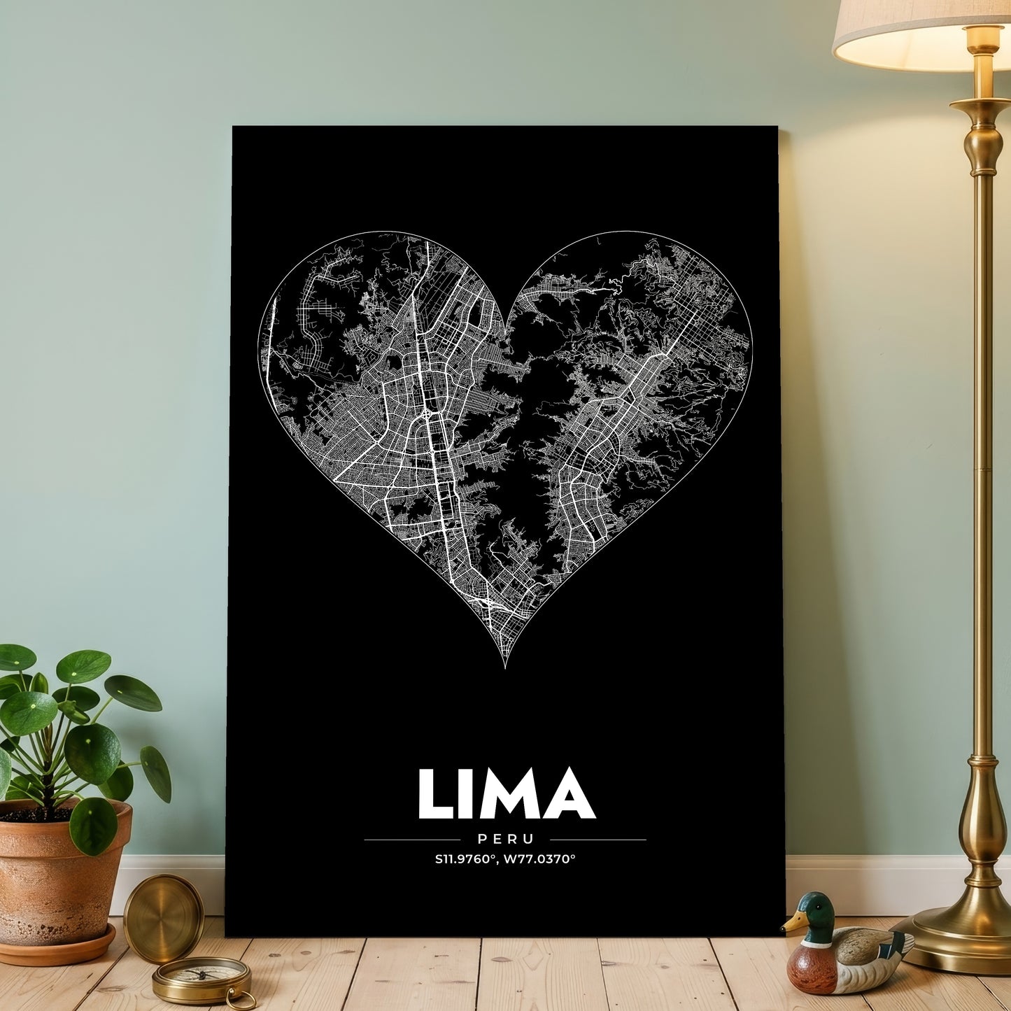 Lima Heart Map Poster