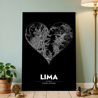 Lima Heart Map Poster