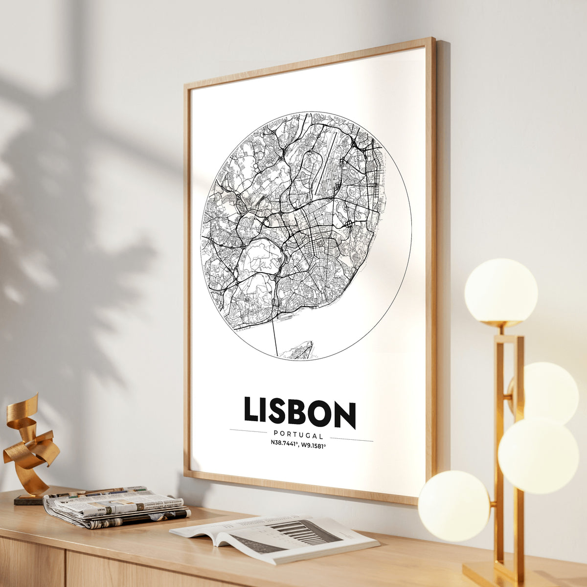 Lisbon Spot Map Poster