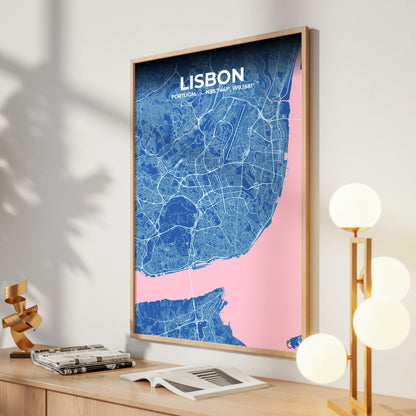 Lisbon Candy Map Poster