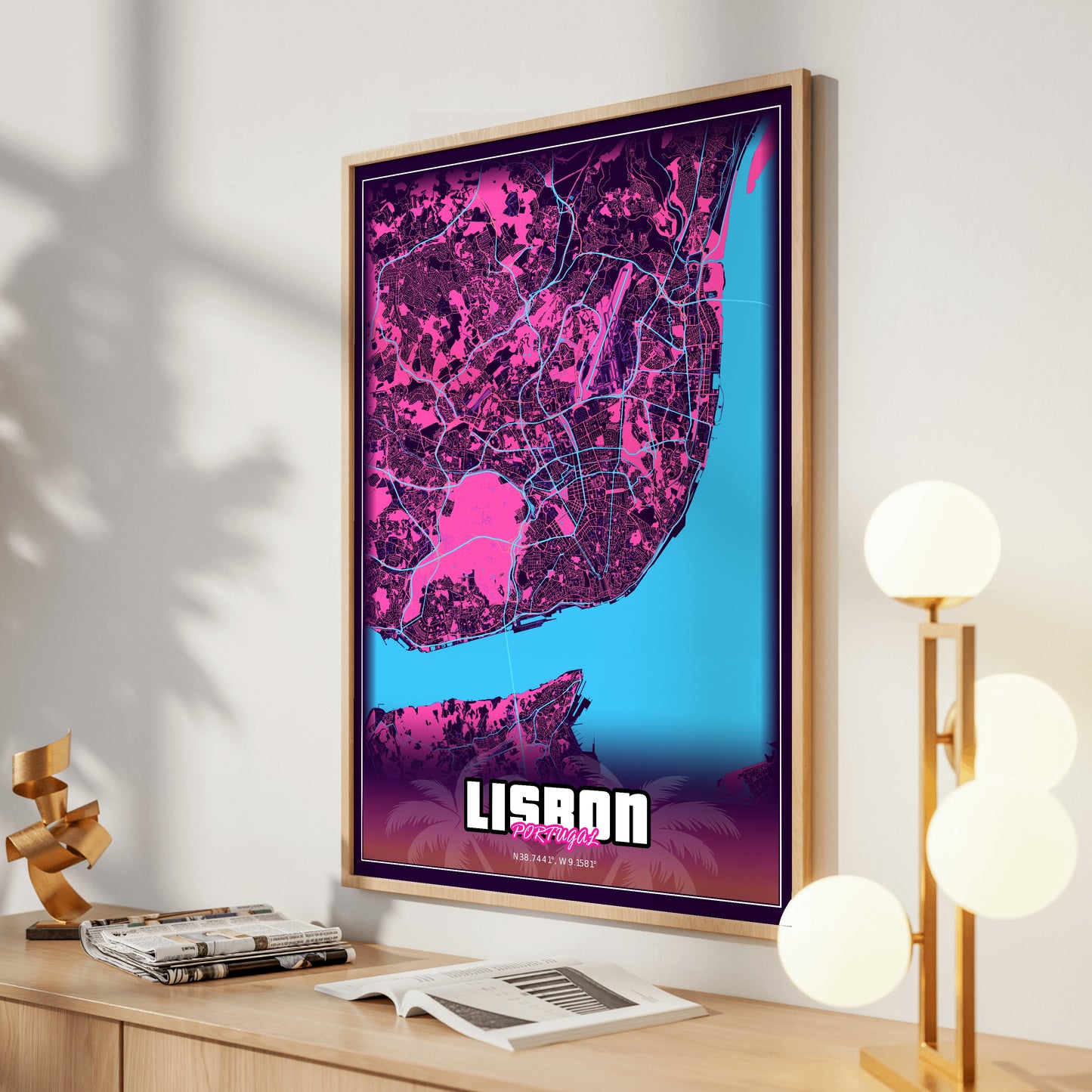 Lisbon GTA Map Poster