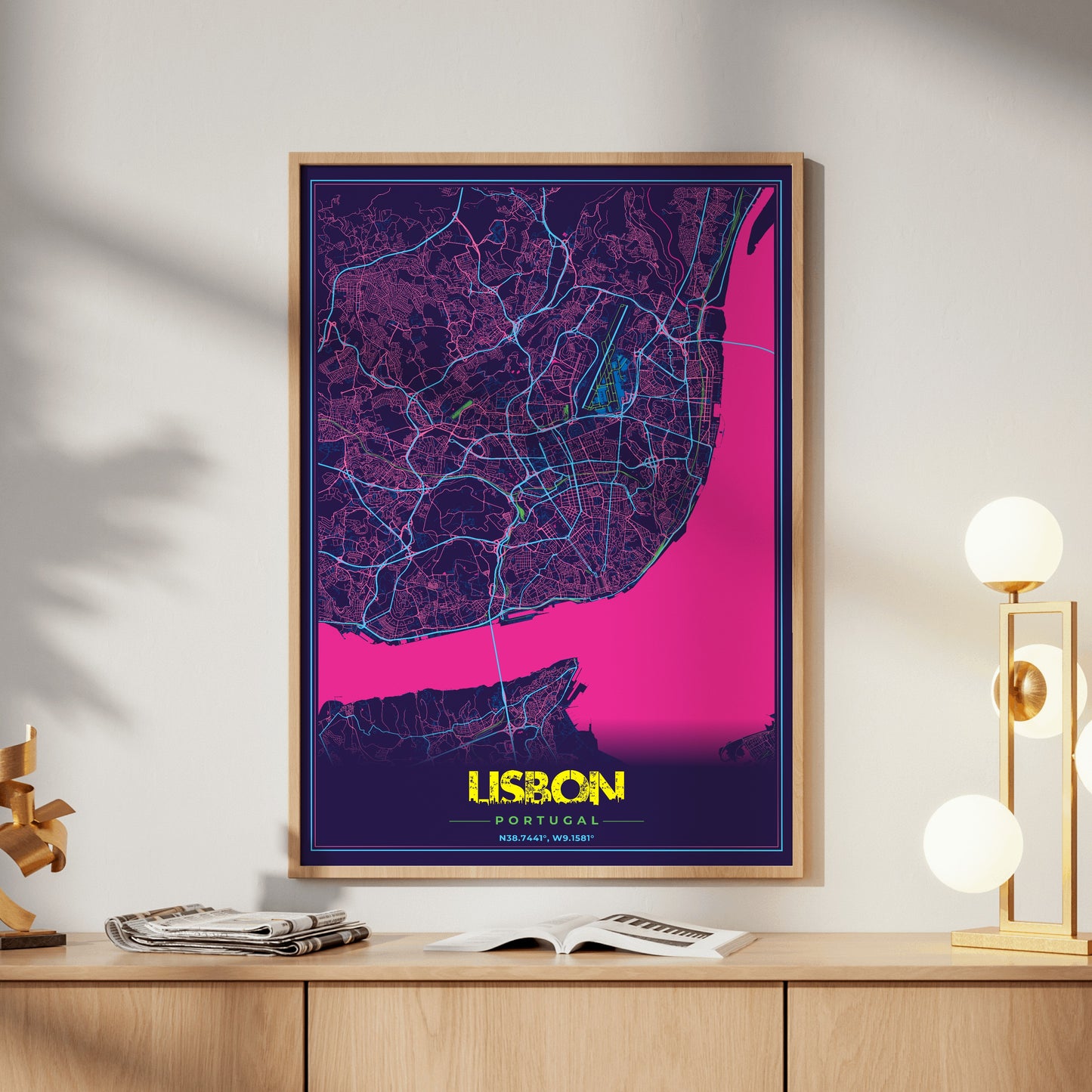 Lisbon Cyberpunk Map Poster