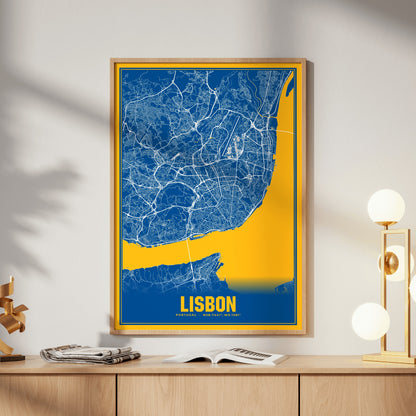 Lisbon Blockbuster Map Poster