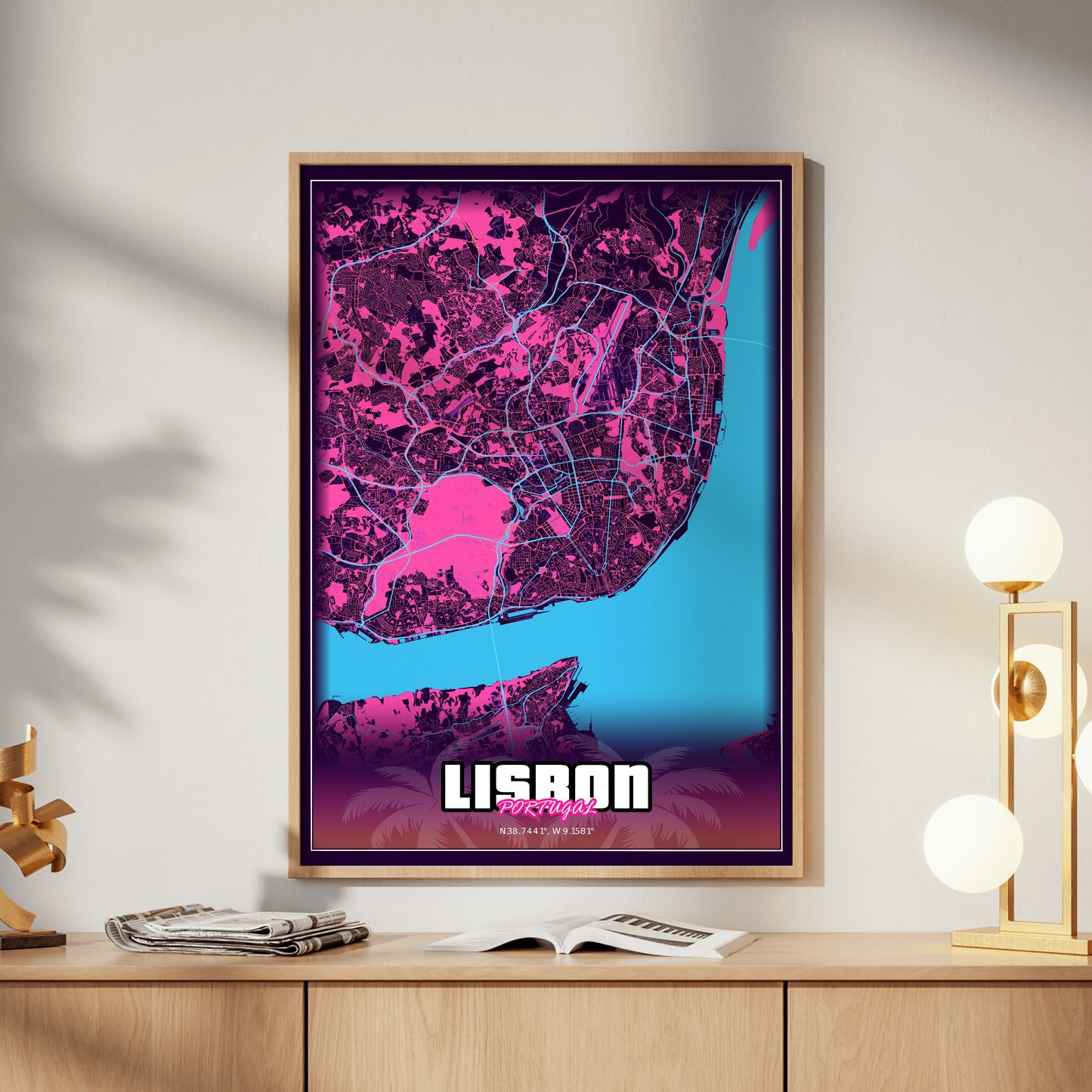 Lisbon GTA Map Poster