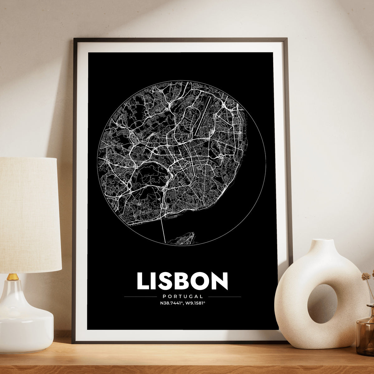 Lisbon Spot Map Poster