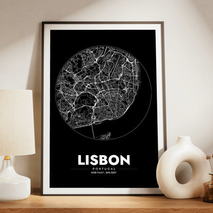 Lisbon Spot Map Poster